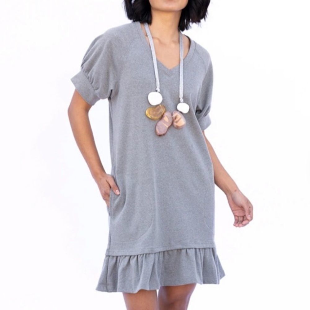 NWT evys tree the Mikela charcoal grey dress S